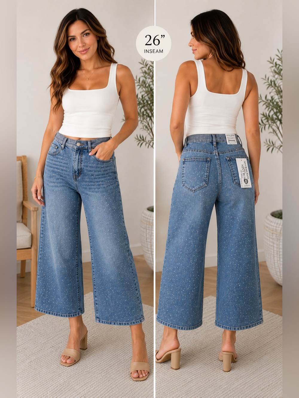Nina Rossi NWT embellished denim